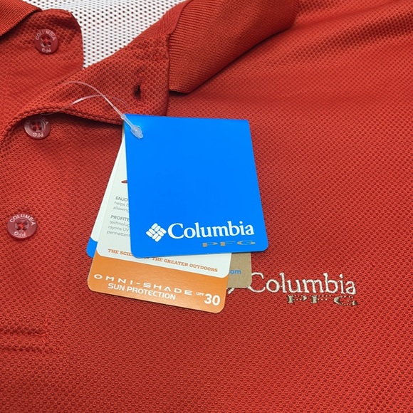New Columbia PFG polo vented shirt orange sz L - Picture 3 of 8